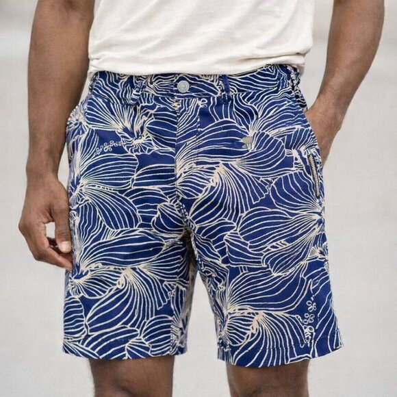 Pair Goodfellow Cotton Stretch Activewear Graphic Designed Shorts 42 NWT - Picture 3 of 14